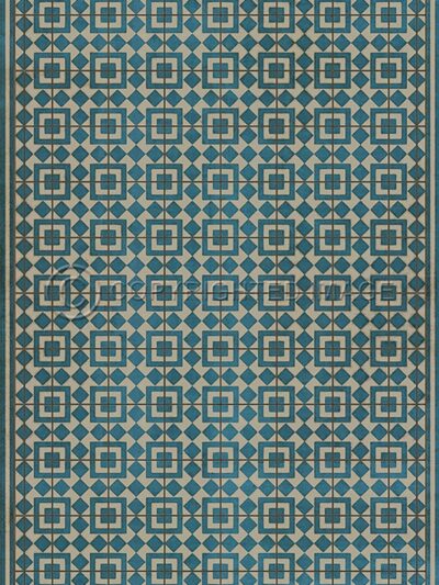 Spicher Turquoise Geometric Vinyl Floor Cloth