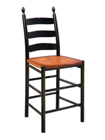 American Ladderback Stool with Finials