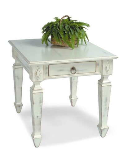 Cottage White End Table