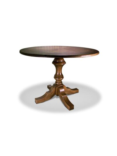Barn Wood Round Sheffield Pedestal Table, 2in Top, Walnut
