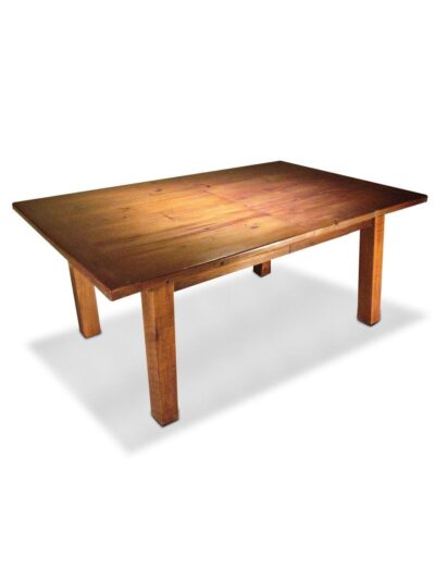 Barn Wood Square Leg Table, 2"Top, Center Extenision, Cinnamon, Standard Distressing