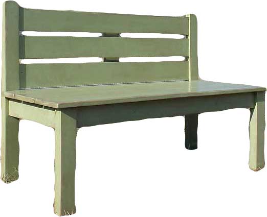 Farmhouse & Country Furniture Styles, Country Farm Slat Back Bench