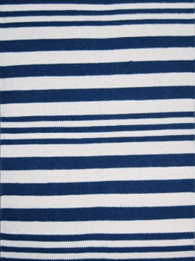 Blue Striped Wool Rug
