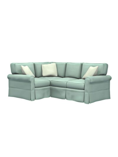 Shoreline Slipcovered Furniture, Camden LSF Chair RSF Loveseat Sectional with Corner Wedge