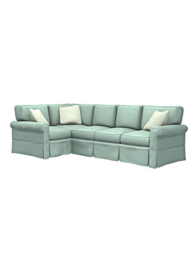 Shoreline Slipcovered Furniture, Camden LSF Chair RSF Sofa Sectional with Corner Wedge