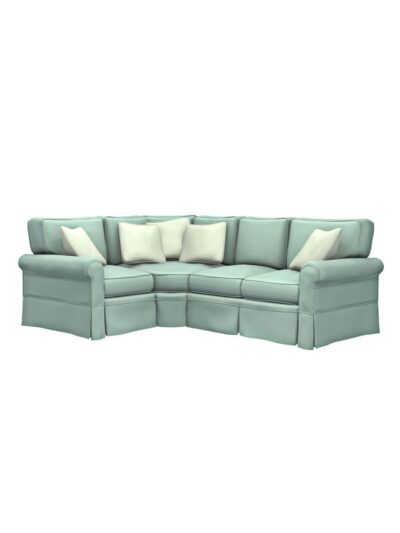 Shoreline Slipcovered Furniture, Camden LSF Chair RSF Loveseat Sectional with Hex Wedge