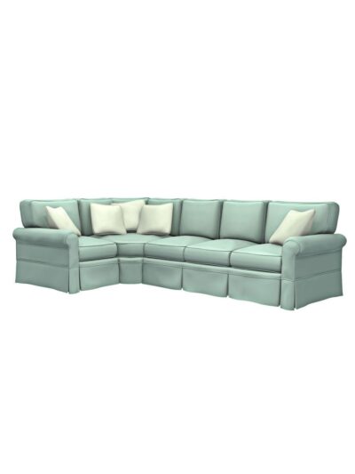 Shoreline Slipcovered Furniture, Camden LSF Chair RSF Sofa Sectional with Hex Wedge