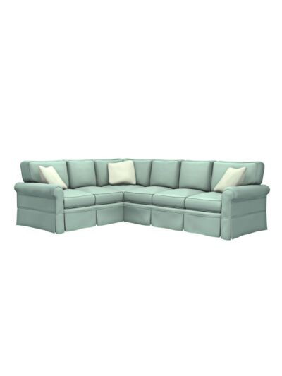 Shoreline Slipcovered Furniture, Camden LSF Loveseat RSF Sofa Sectional with Corner Wedge