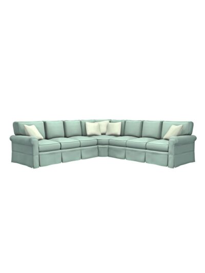 Shoreline Slipcovered Furniture, Camden Slipcovered Sofa Sectional with Hex Wedge