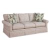 Camden Upholstered Sofa, Three Seats, Box Back Cushion, Bark Peppercorn, Whimsy Stratosphere Pillows