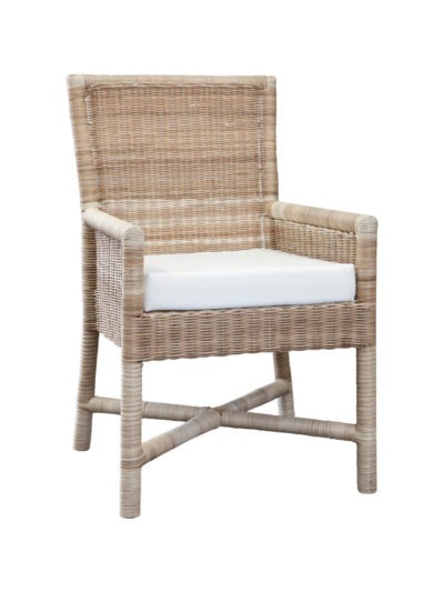 Cape Cod Wicker Square Back Dining Chair