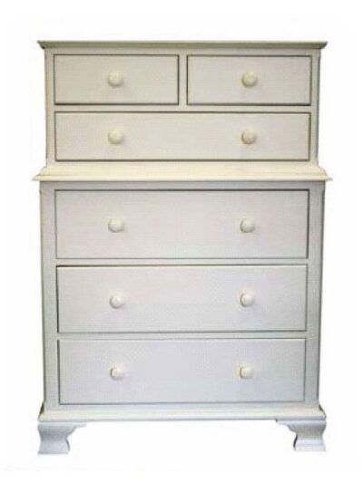 Carolina Painted Furniture, Carolina 2 over 4 Drawer Chest, Ogee Style Feet, Raised Panel Drawers, Antique White