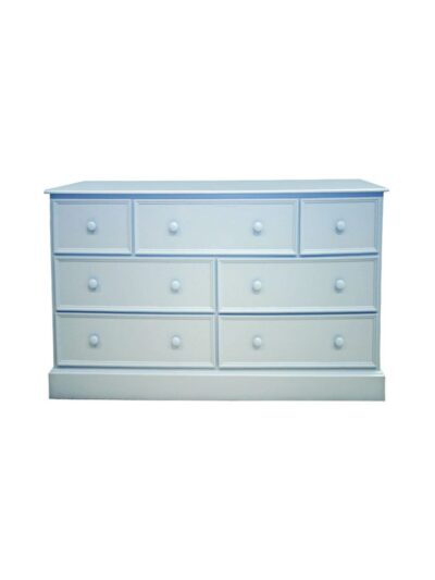 Carolina Painted Furniture, Carolina 3 over 4 Drawer Dresser, Straight Base, French Trim Drawers, Cool Breeze