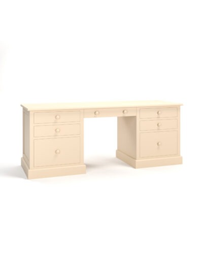 Custom Large Wood Double Pedestal Desk