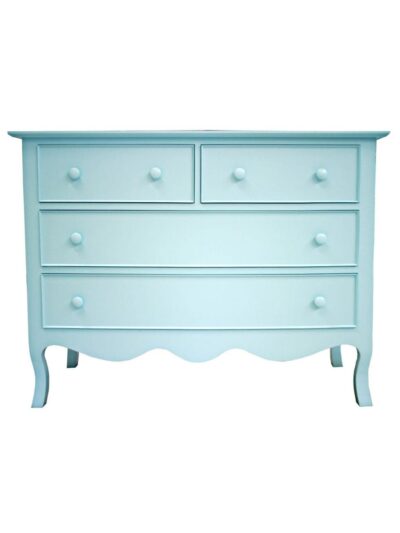 Carolina Painted Furniture, Carolina Extra Wide 2 over 2 Drawer Chest, French Legs with Scalloped Apron, English Beaded Drawers, St. Croix