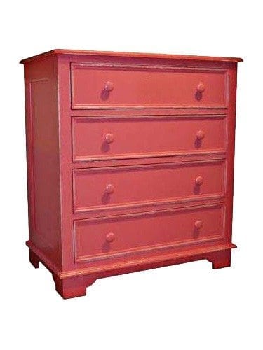 Carolina Painted Furniture, Carolina Four Drawer Chest, Charleston bracket feet, French trim drawers, Camellia over Ivory