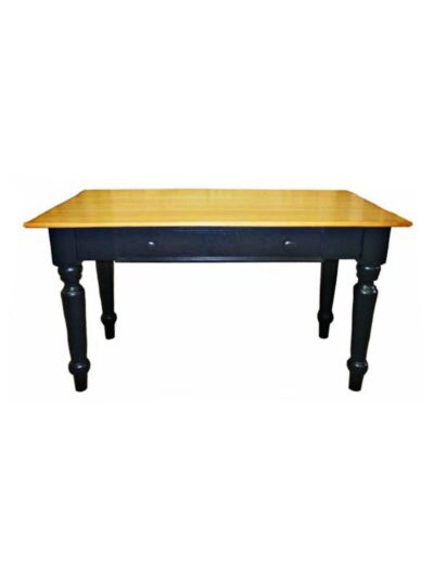Carolina Painted Furniture, Carolina Table Desk, French Trim Drawer, Blackberry Base with Sealed English Top