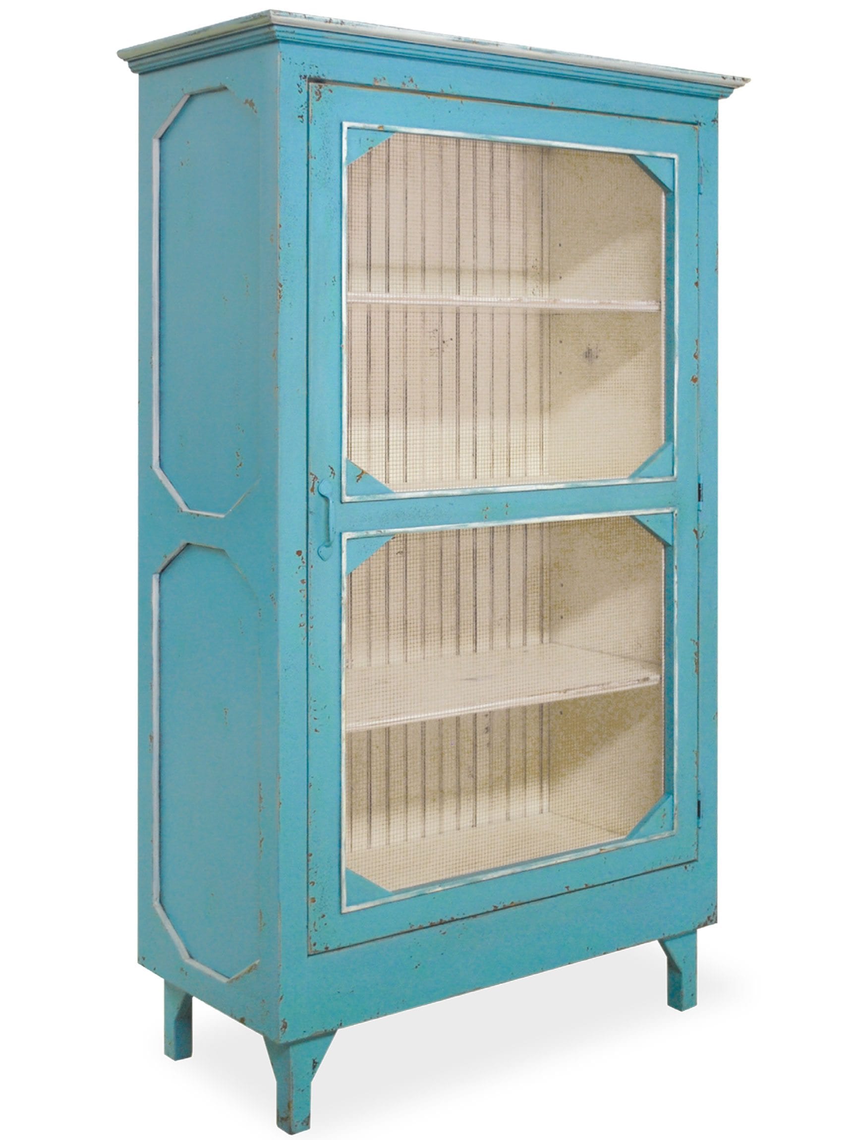 Lake House Furniture Collection, Higgins Cupboard, Turquoise Exterior with Linen Interior