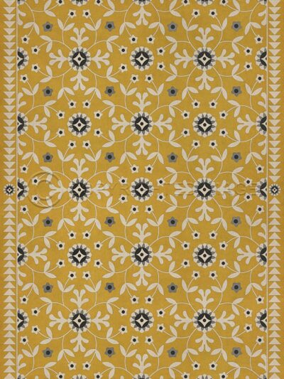 Spicher Yellow Floral Vinyl Floor Cloth
