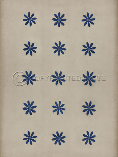 Spicher Blue Daisy Vinyl Floor Cloth