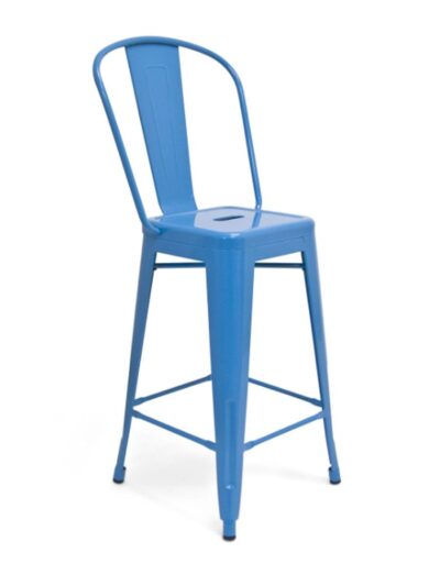 Designer Chairs and Stools, Metal Bistro Stool, Blue