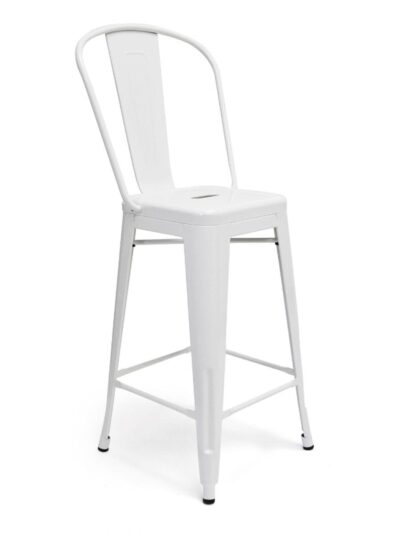 Designer Chairs and Stools, Metal Bistro Stool, White
