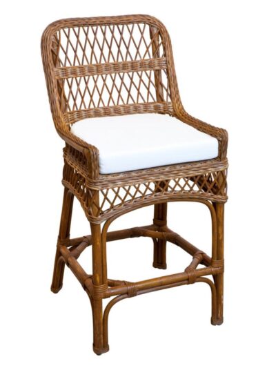 Cottage Wicker Furniture, Nantucket Island Wicker Counter Stool