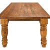 Old Pine Furniture, Old Pine Tavern Leg Table, Medium Brown Wax, Rough Hewn, End View