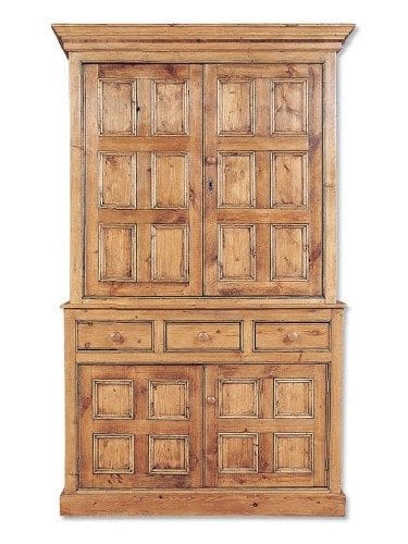 Farmhouse & Country Furniture Styles. Old English Pine Panel Linen Press