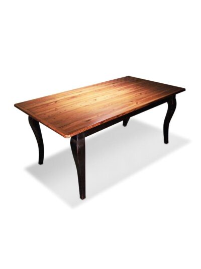 Reclaimed Barn Wood Furniture, Reclaimed Barn Wood Table, Cabriole Legs, 1"Top, BB, Cinnamon Top, Blackberry Rubbed Base