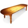 Reclaimed-Barn-Wood-Table-Racetrack-Top-with-Curved-End-Apron-American-Turned-Legs-2in-Top-Honey1