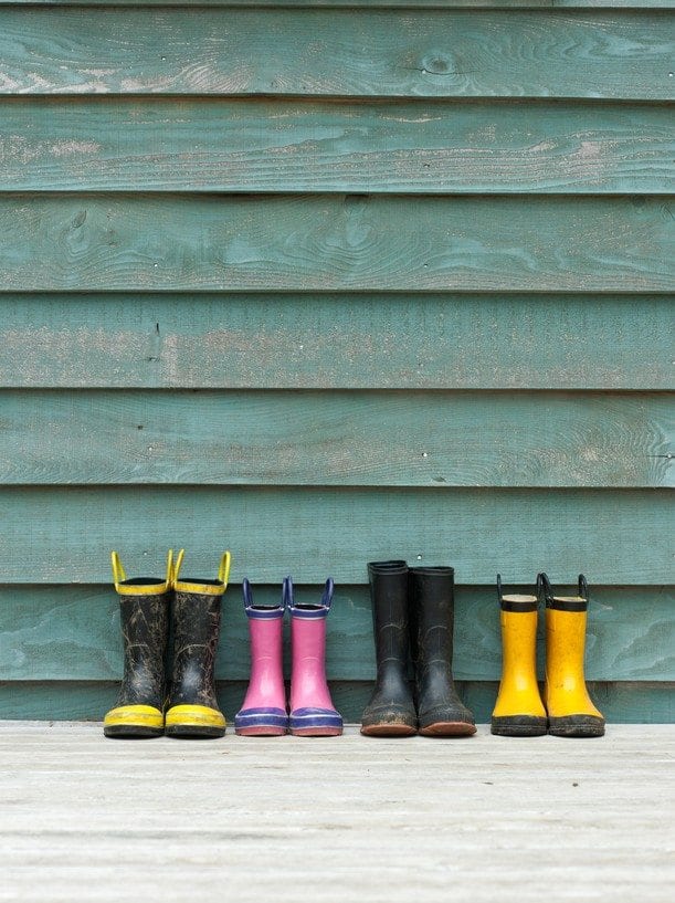 Lodge and Lake House Furniture Styles, Row of Rain Boots