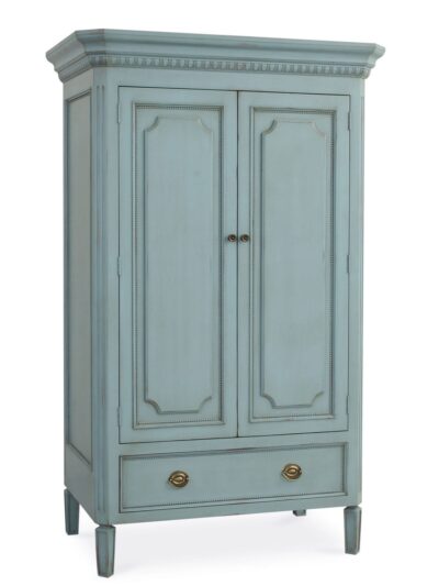 The Hamptons Furniture Collection, Stony Brook Armoire, Standard Brass Hardware, Robin's Egg Blue