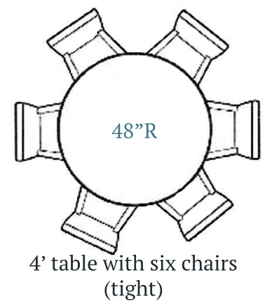 Cottage Home, 4ft Round Farmhouse Table 6 Chairs